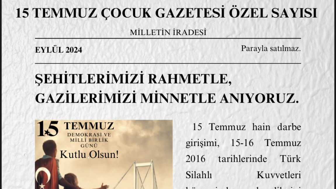 15 Temmuz Çocuk Gazetemiz